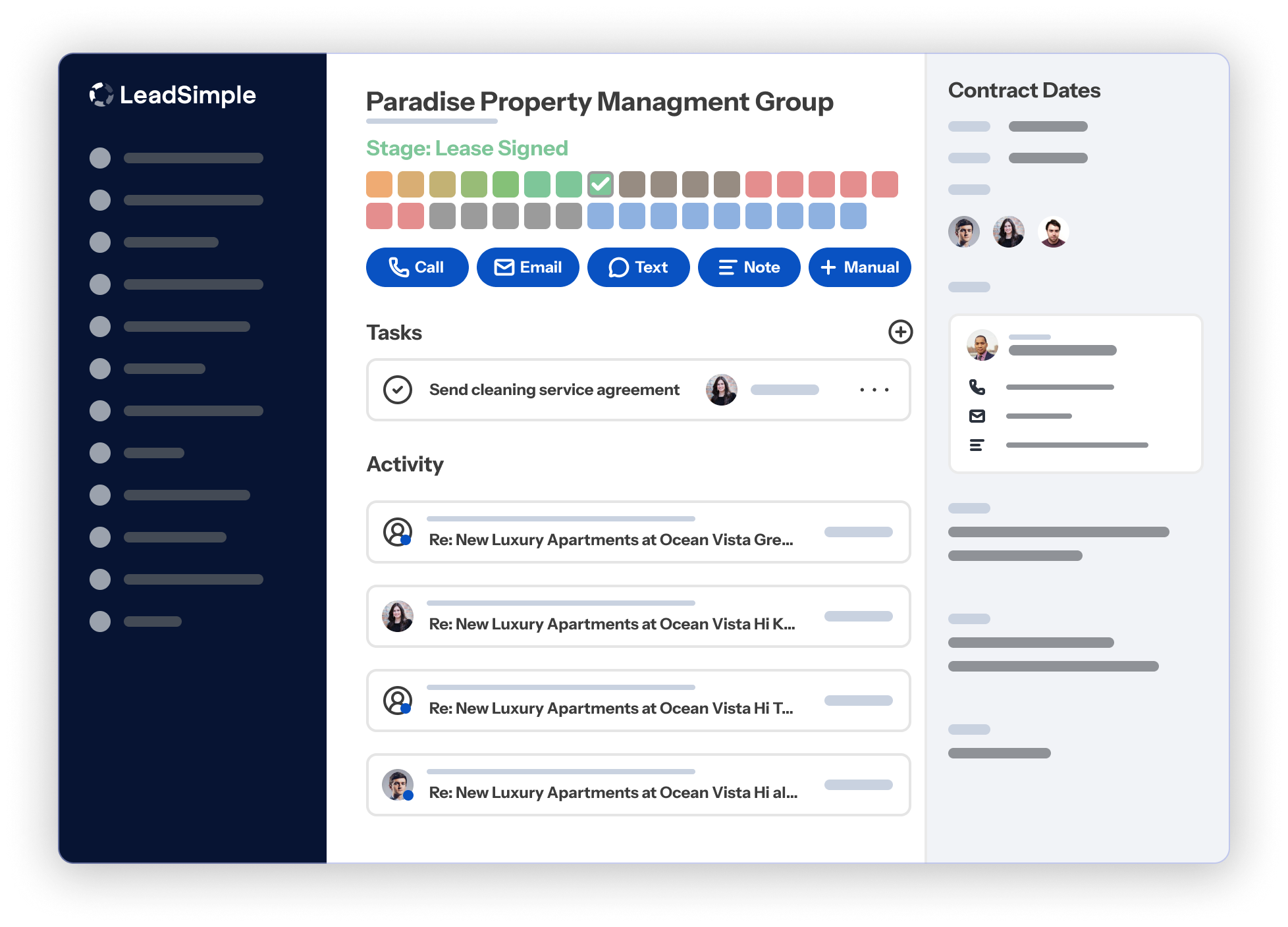LeadSimple platform overview showing CRM, inbox, and workflow automation