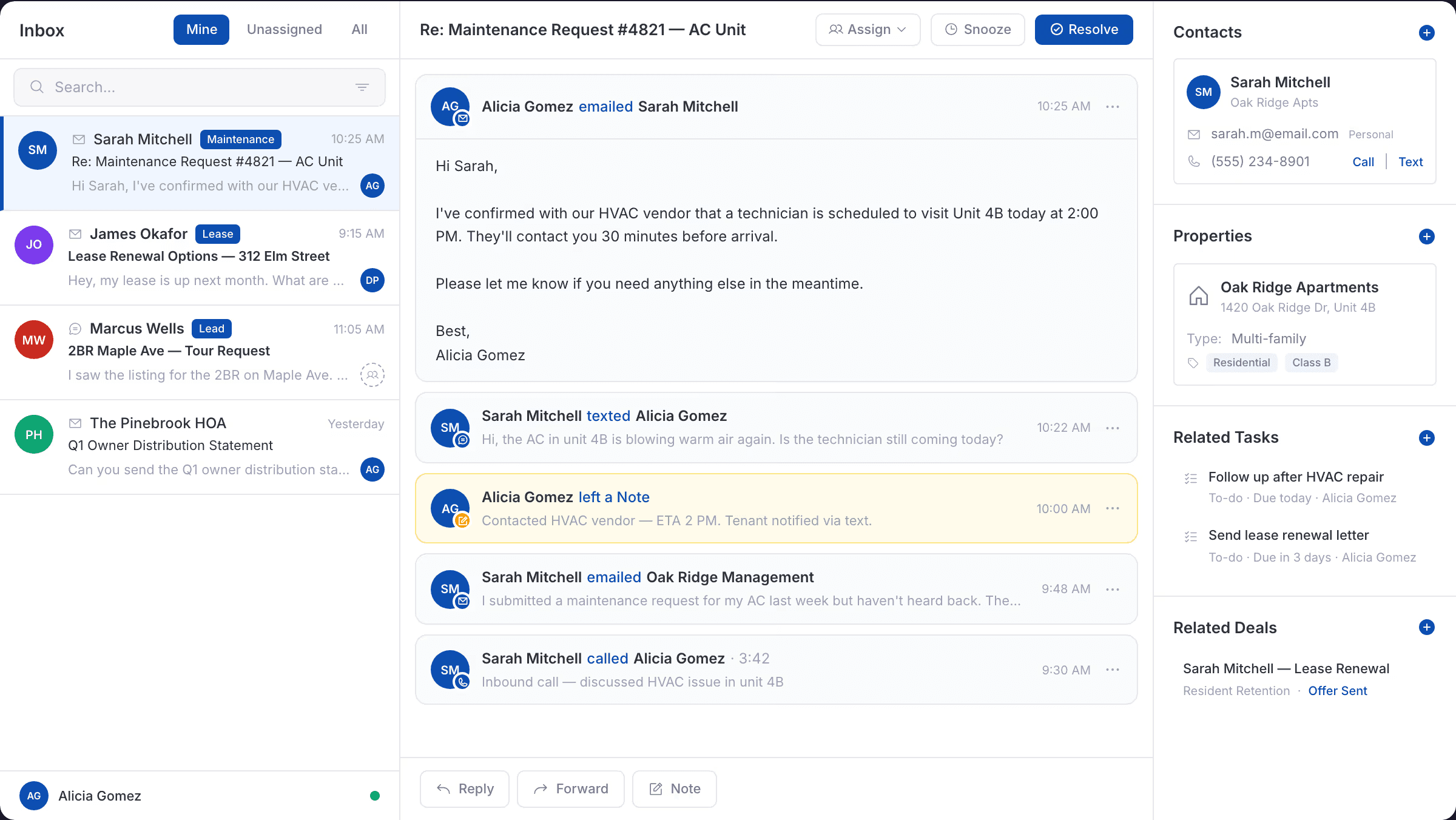 LeadSimple Phone + Inbox dashboard